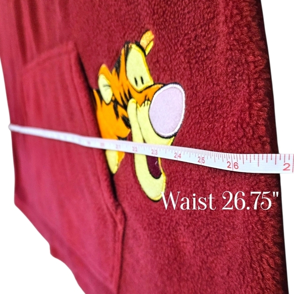 VTG Disney Tigger Fleece Hoodie XXL Red Half Zip Embroidered Winnie the Pooh Y2K - Picture 11 of 11